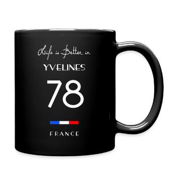 Das Leben ist besser in YVELINES Nummer 78 Versailles Fr - Tasse einfarbig - Schwarz - Rechts