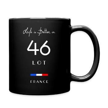 Life is better in LOT Number 46 Quercy Occitanie - Full Colour Mug - black - Right