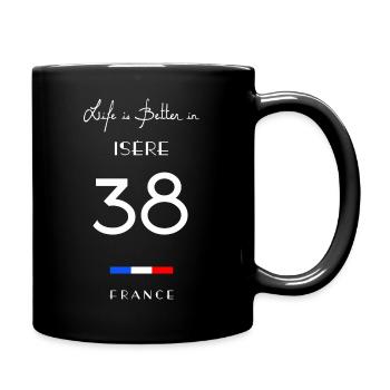 Life is better in ISÈRE Number 38 Rhône Alpes Fran - Full Colour Mug - black - Right