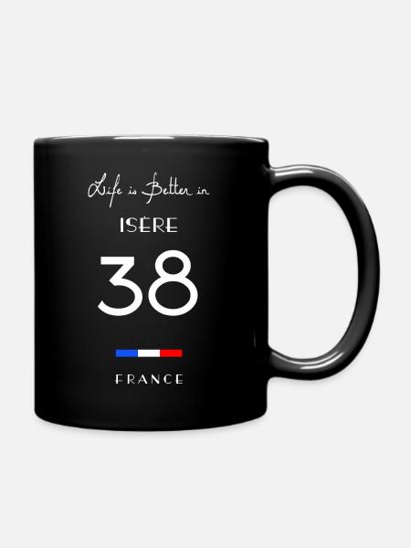 Life is better in ISÈRE Number 38 Rhône Alpes Fran - Mug uni - noir