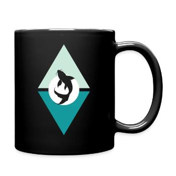 Koi Fisch Japan - Tasse einfarbig - Schwarz - Rechts