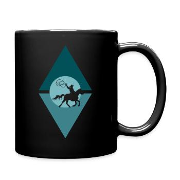 Shérif cavalier cow-boy - Mug uni - noir - Droite