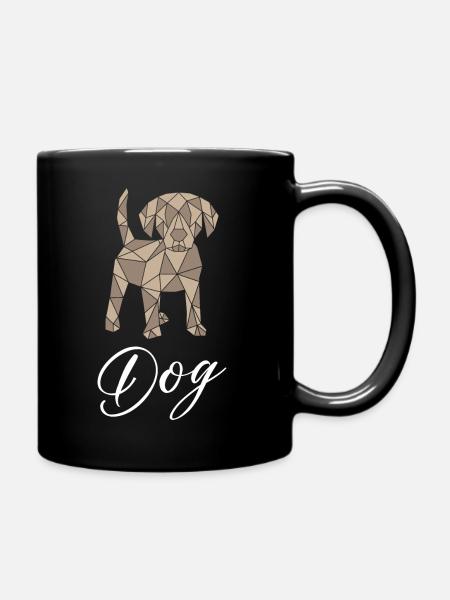 Dog Geometric - Tasse einfarbig - Schwarz