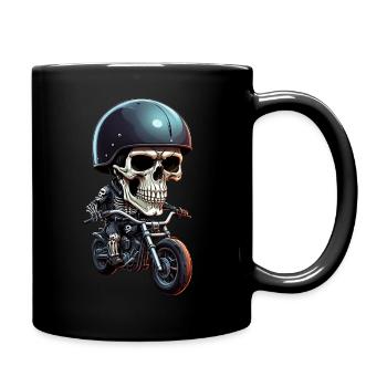 Biker Skeleton - Full Colour Mug - black - Right