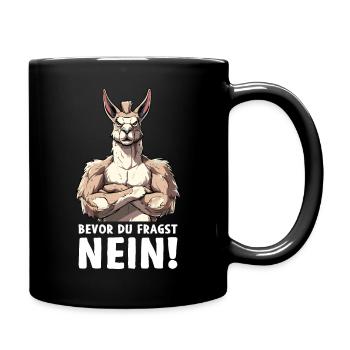 Alpaca Llama Andes South America Before you ask No - Full Colour Mug - black - Right