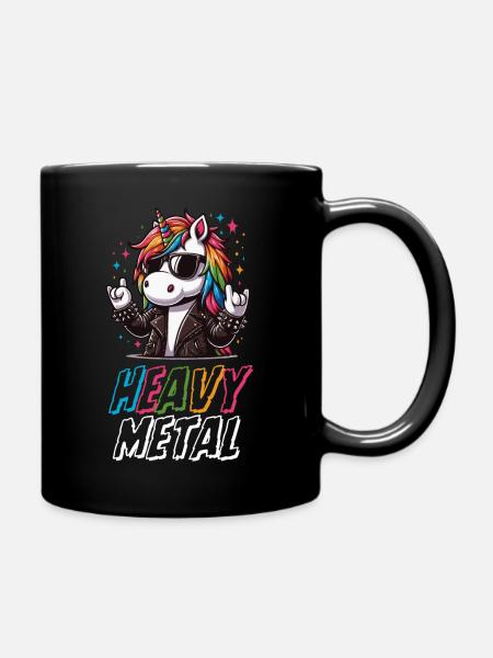 Licorne Heavy Metal École de licorne mignonne - Mug uni - noir