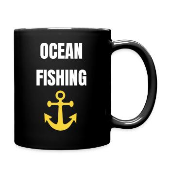 Geschenkidee für coolen Hochseefischer - Tasse einfarbig - Schwarz - Rechts