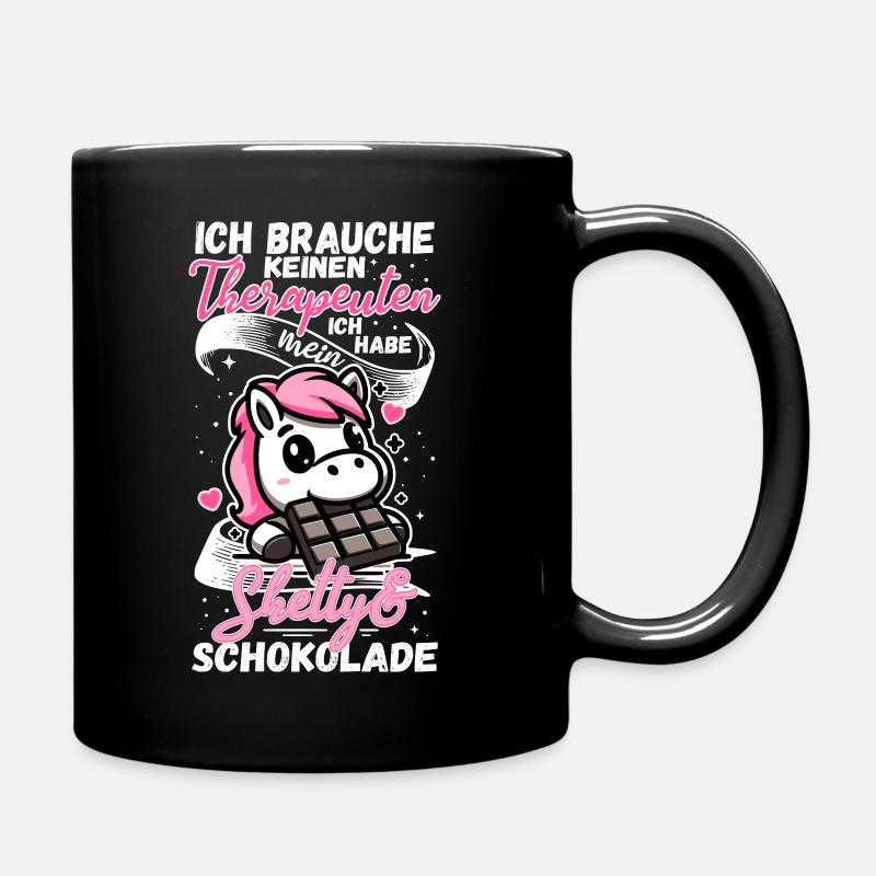 Lustiger Pferde Spruch Therapeut Shetty Pony - Tasse einfarbig - Schwarz