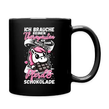 Lustiger Pferde Spruch Therapeut Pferd - Tasse einfarbig - Schwarz - Rechts