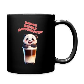 GLÜCKLICHER KAFFEE PANDA ENTZÜCKENDILLUSTRATION - Tasse einfarbig - Schwarz - Rechts