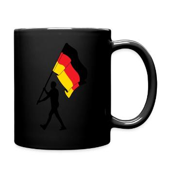 Flagge Deutschland Mann zu Fuß - Tasse einfarbig - Schwarz - Rechts