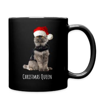 Christmas Queen Cat - Tasse einfarbig - Schwarz - Rechts