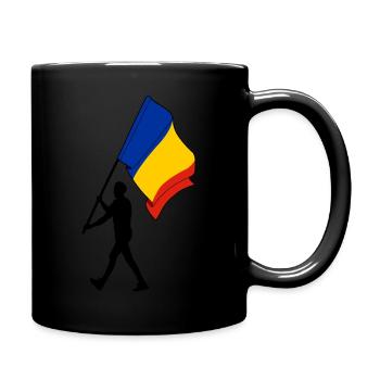 Flag Romanian man walking - Full Colour Mug - black - Right