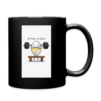 No Pain, no Gain! - Tasse einfarbig - Schwarz - Rechts