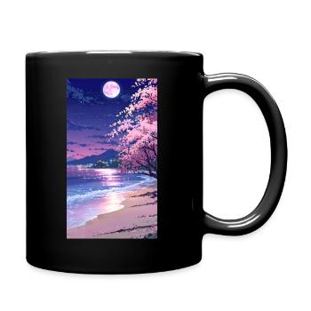Animierte Landschaft - Tasse einfarbig - Schwarz - Rechts