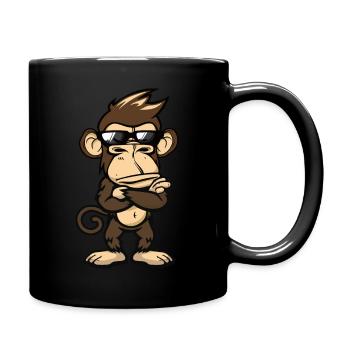 Affe Comic Cool - Tasse einfarbig - Schwarz - Rechts