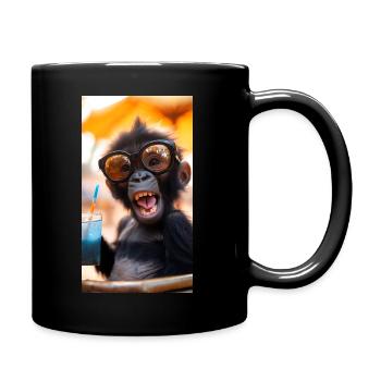 Happy Gorilla Vibes - Tasse einfarbig - Schwarz - Rechts