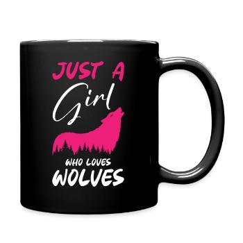 Juste une fille qui aime les loups - Mug uni - noir - Droite