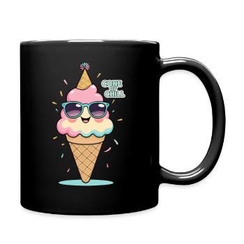 Design de crème glacée amusant - Cône de froid - Mug uni - noir - Droite