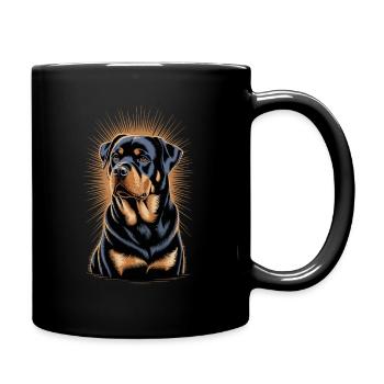 Majestätischer Rottweiler – Edles Hunde-Design - Tasse einfarbig - Schwarz - Rechts