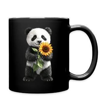 Panda - Tasse einfarbig - Schwarz - Rechts