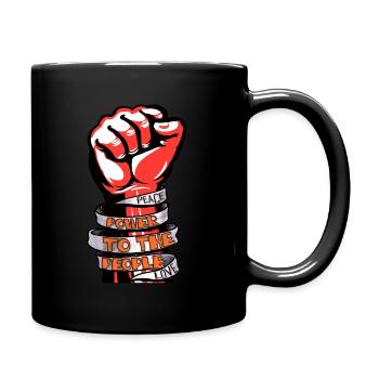 Power für die Menschen - Faustpumpe - Tasse einfarbig - Schwarz - Rechts