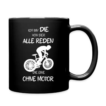 Von der alle Reden, Velo ohne Motor - Tasse einfarbig - Schwarz - Rechts