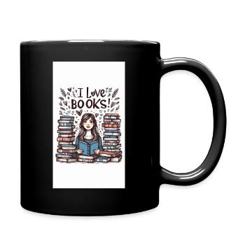 I Love Books - Full Colour Mug - black - Right