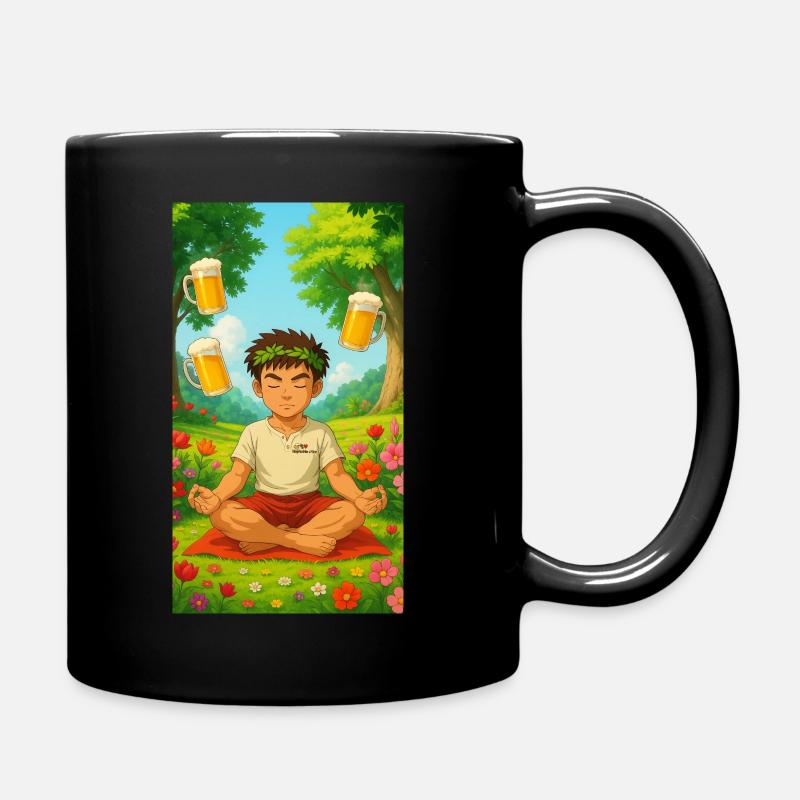 Apfelsaft Meditation - Tasse einfarbig - Schwarz