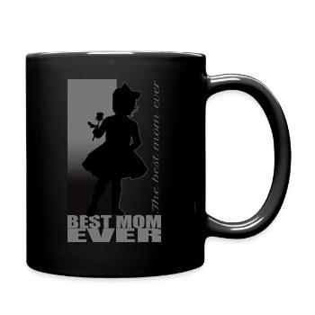 meilleure maman de tous les temps fille avec rose - Mug uni - noir - Droite