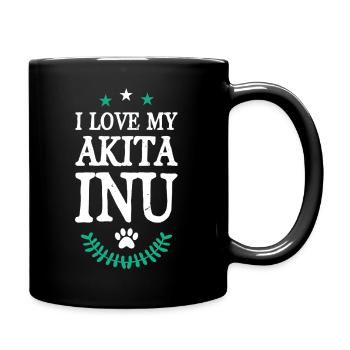 Akita Inu - Full Colour Mug - black - Right