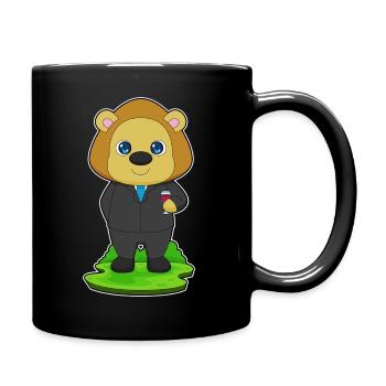 Löwe Bräutigam Anzug Hochzeit - Tasse einfarbig - Schwarz - Rechts
