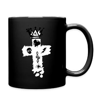 Grafischer Street-Style mit Gothic-Elementen - Tasse einfarbig - Schwarz - Rechts