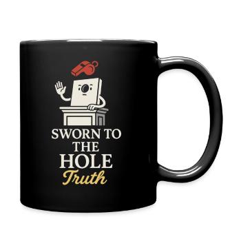Cornhole Refere Offizielles Schiedsrichter - Tasse einfarbig - Schwarz - Rechts