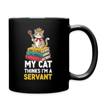 Motif de règle de couronne de chaton - Mug uni - noir - Droite