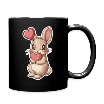 Hase - Tasse einfarbig - Schwarz - Rechts