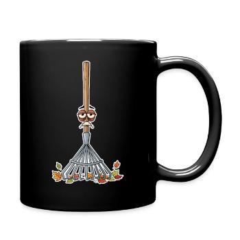Autumn rake with tired eyes - Full Colour Mug - black - Right