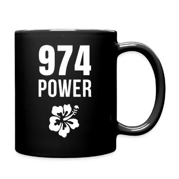 Power 974 Tropical Hibiscus - Full Colour Mug - black - Right