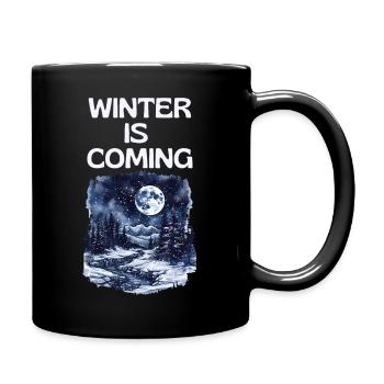 Der Winter kommt | Nordlandschaft Schnee Mond - Full Colour Mug - black - Right