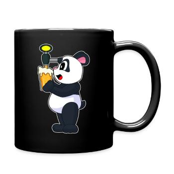 Panda Bier - Tasse einfarbig - Schwarz - Rechts