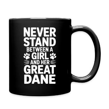Deutsche Dogge Spruch Lustiges Dogge Geschenk - Tasse einfarbig - Schwarz - Rechts