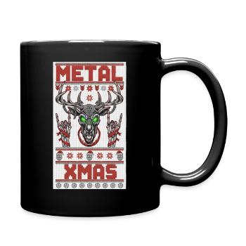 Tête de cerf de Noël métallisée - Mug uni - noir - Droite