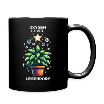 Oxygen Level Legendary | Pflanzenpower Gaming - Tasse einfarbig - Schwarz - Rechts