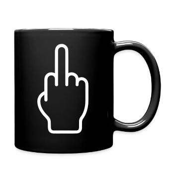 Middle Finger Hand Icon - Full Colour Mug - black - Right