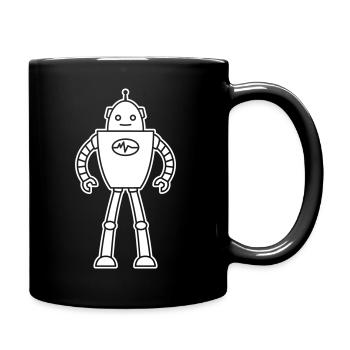 Roboter aus der Zukunft – KI Sci-Fi Nerd Shirt - Tasse einfarbig - Schwarz - Rechts