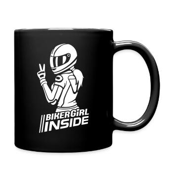 Biker Girl à l’intérieur (couleur changeable) - Mug uni - noir - Droite