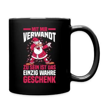 Weihnachtsmann Weihnachtszeit Weihnachts - Tasse einfarbig - Schwarz - Rechts