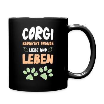 Corgi Joie Vie d’amour - Mug uni - noir - Droite
