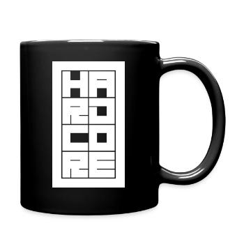 Hardcore bold and blocked typography logo design - Full Colour Mug - black - Right