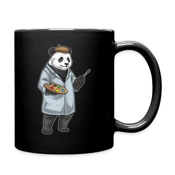 Peinture au pinceau de peintre panda - Mug uni - noir - Droite